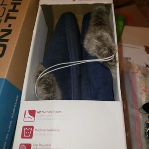 Dearfoam Blue Suede Slippers